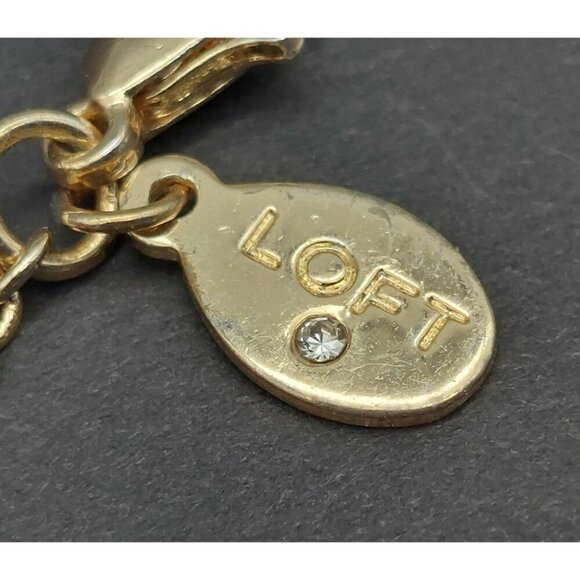 Cute & Fun LOFT Gold Tone Long Chain Necklace Dangle Beads & Tassels 34 - Picture 8 of 8